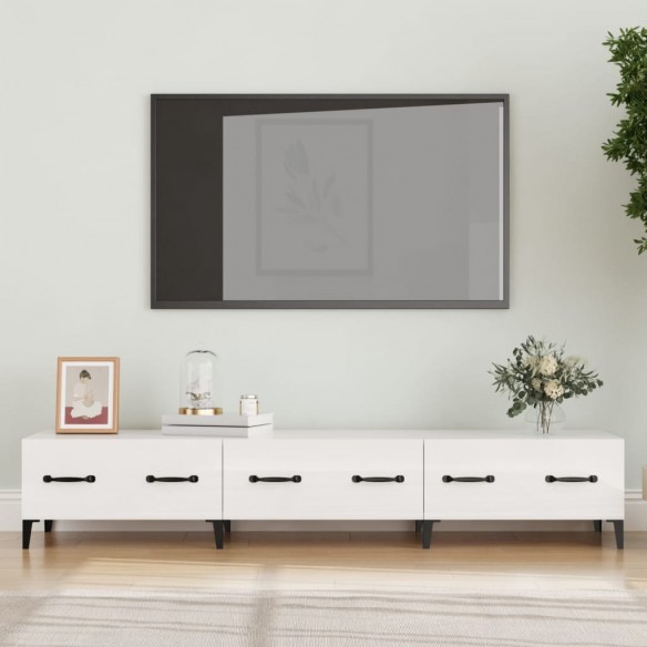 Meuble TV Blanc brillant 150x34,5x30 cm 
