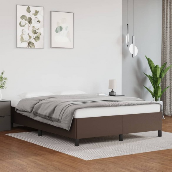 Lit Marron 140x190 cm Similicuir