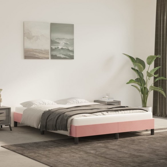 Lit Rose 140x200 cm Velours