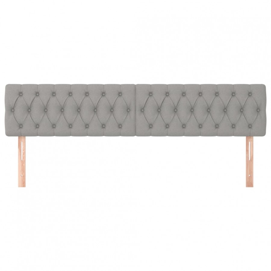 Têtes de lit 2 pcs Gris clair 90x7x78/88 cm Tissu