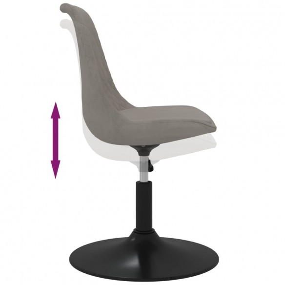 Chaises à dîner pivotantes 4 pcs Gris clair Velours