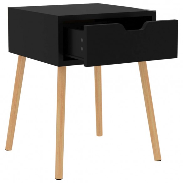 Tables de chevet 2 pcs Noir brillant 40x40x56 cm Aggloméré