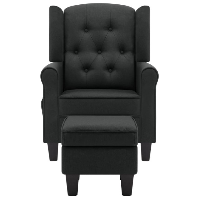 Fauteuil de massage avec repose-pied Gris foncé Tissu