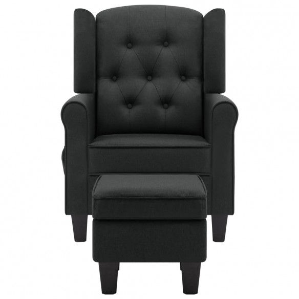 Fauteuil de massage avec repose-pied Gris foncé Tissu Fauteuil de massage avec repose-pied Gris foncé Tissu