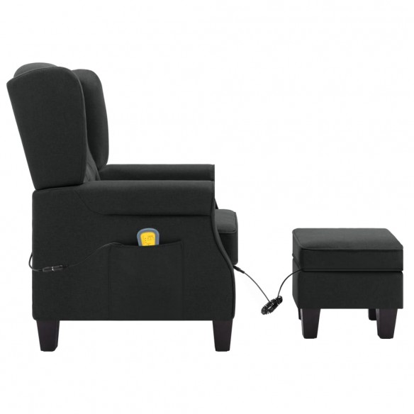 Fauteuil de massage avec repose-pied Gris foncé Tissu Fauteuil de massage avec repose-pied Gris foncé Tissu