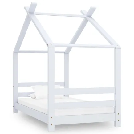 Lit d'enfant Blanc Bois de pin massif 70x140 cm
