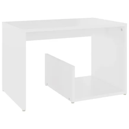 Table d'appoint Blanc 59x36x38 cm Aggloméré 2