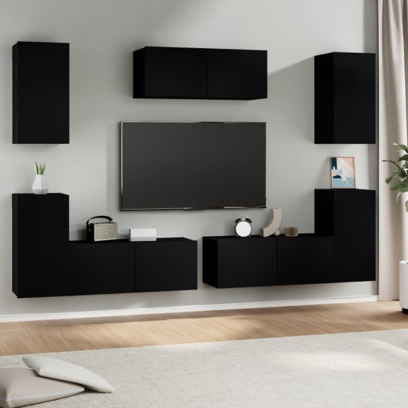 Ensemble de meubles TV 7 pcs Noir 