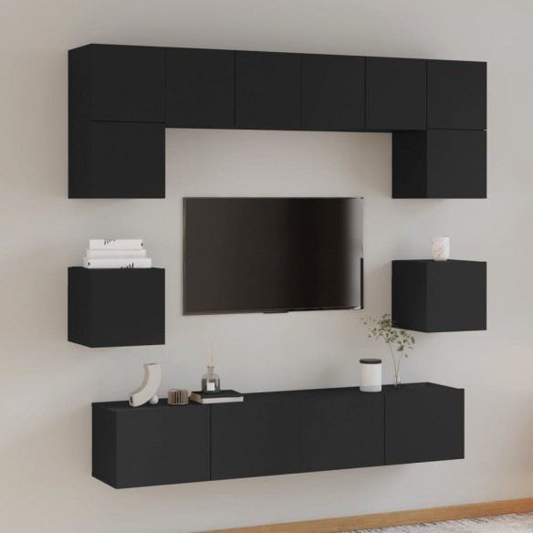 Ensemble de meubles TV 8 pcs Noir 