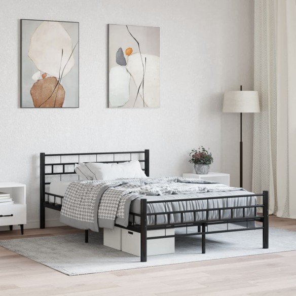 Lit Noir Acier 140 x 200 cm