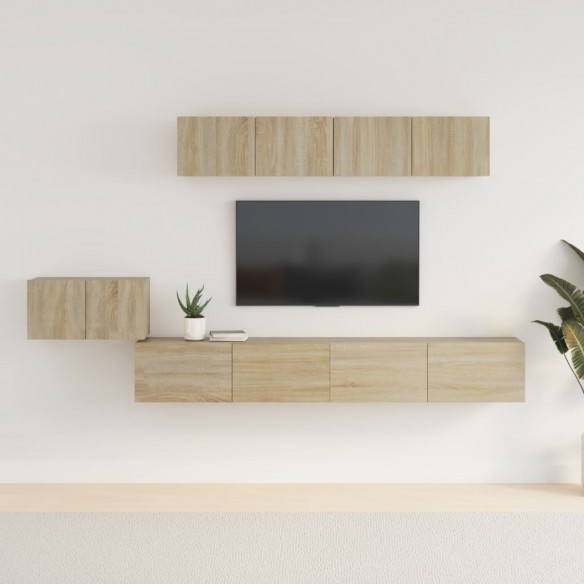 Ensemble de meubles TV 5 pcs Chêne sonoma 