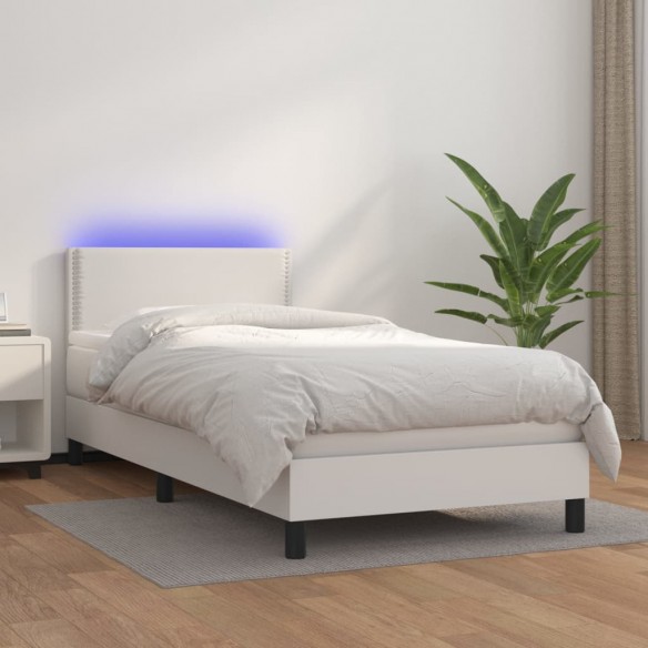 Lit avec matelas et LED Blanc 90x200cm