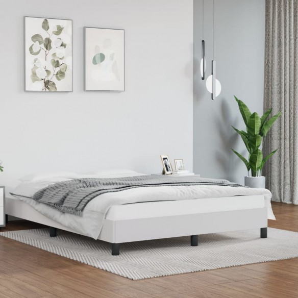 Lit Blanc 140x190 cm Similicuir