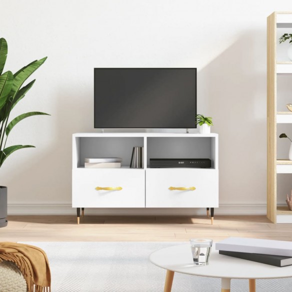 Meuble TV Blanc 80x36x50 cm 