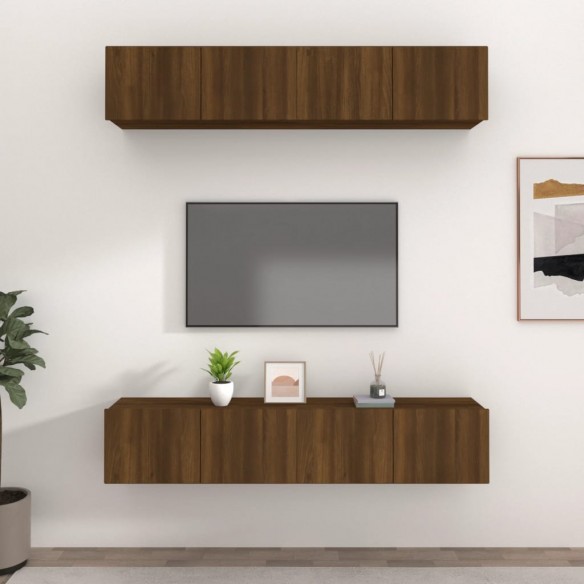 Meubles TV 4 pcs Chêne marron 80x30x30 cm 