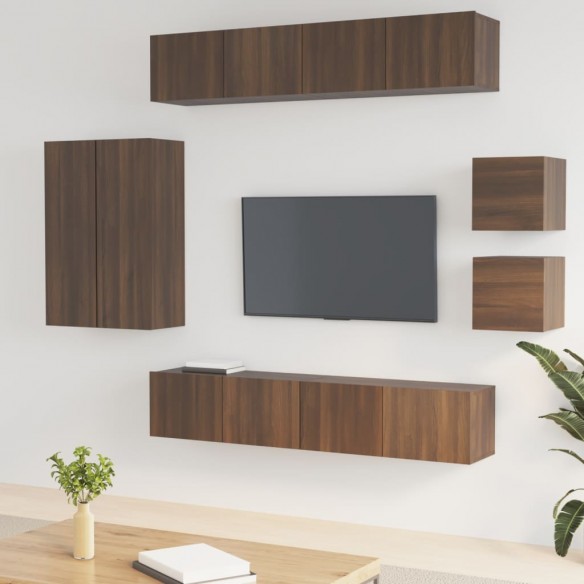 Ensemble de meubles TV 8 pcs Chêne marron 