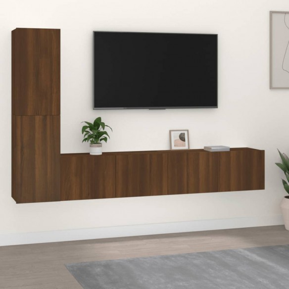 Ensemble de meubles TV 4 pcs Chêne marron 