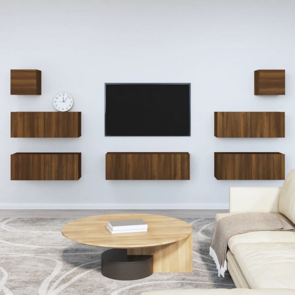 Ensemble de meubles TV 7 pcs Chêne marron 