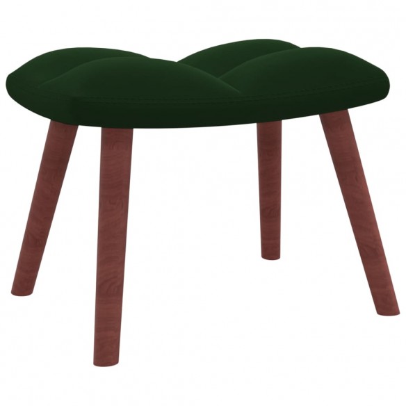 Chaise à bascule avec repose-pied Vert foncé Velours Chaise à bascule avec repose-pied Vert foncé Velours