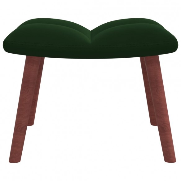 Chaise à bascule avec repose-pied Vert foncé Velours Chaise à bascule avec repose-pied Vert foncé Velours