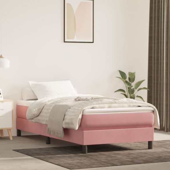 Lit avec matelas Rose 90x190 cm Velours