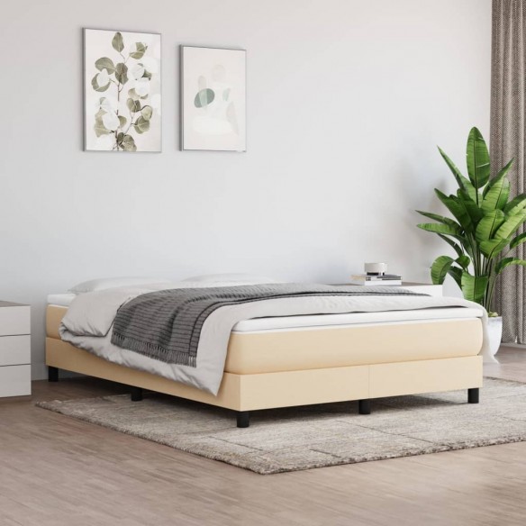 Lit Crème 140x190 cm Tissu