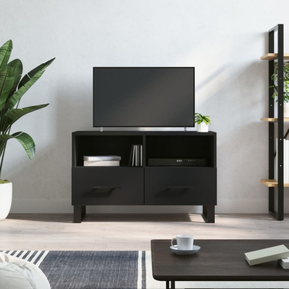 Meuble TV Noir 80x36x50 cm 