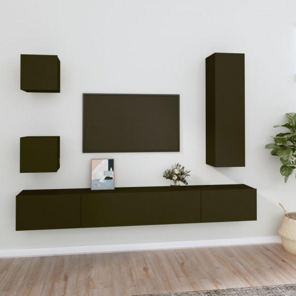 Ensemble de meubles TV 5 pcs Noir 