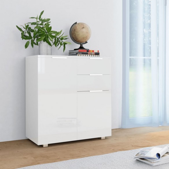 Buffet Blanc brillant 71 x 35 x 80 cm 