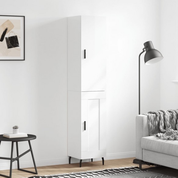 Buffet haut Blanc brillant 34,5x34x180 cm 