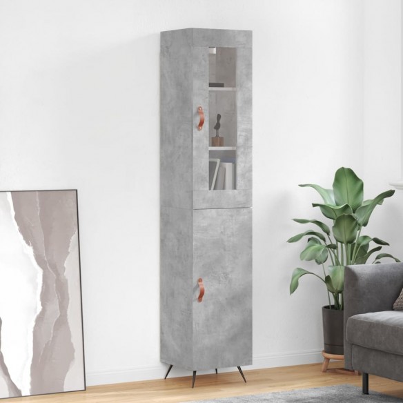 Buffet haut Gris béton 34,5x34x180 cm 