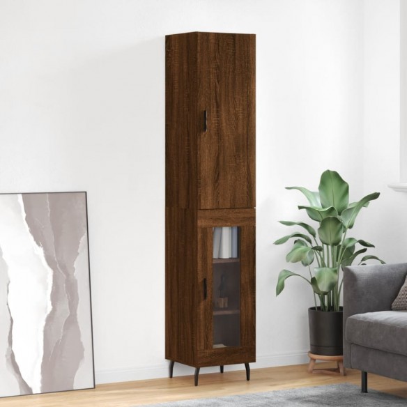 Buffet haut Chêne marron 34,5x34x180 cm 