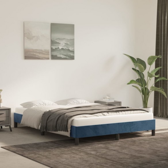 Lit Bleu foncé 140x190 cm Velours
