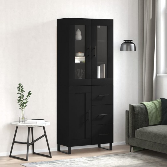 Buffet haut Noir 69,5x34x180 cm 
