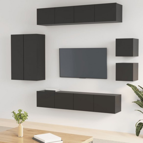 Ensemble de meubles TV 8 pcs Noir 