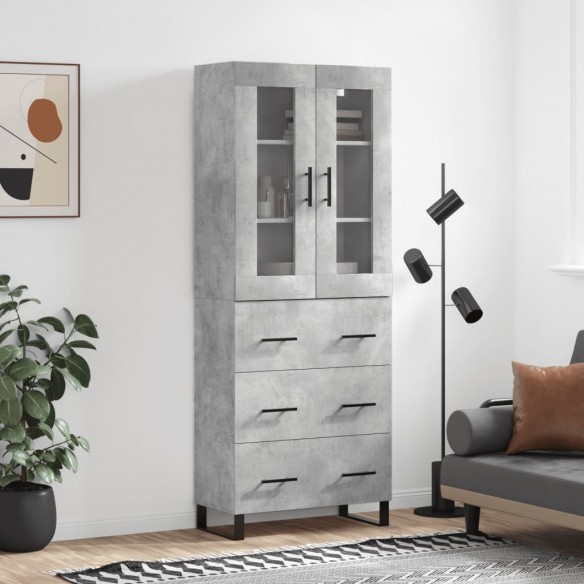 Buffet haut Gris béton 69,5x34x180 cm 