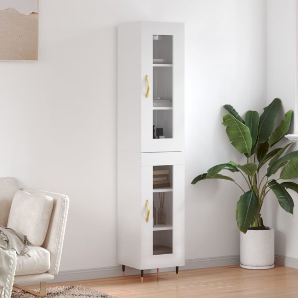 Buffet haut Blanc brillant 34,5x34x180 cm 