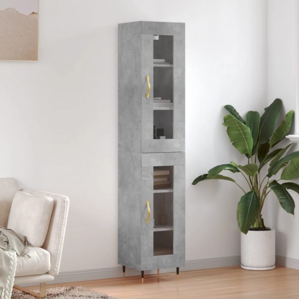 Buffet haut Gris béton 34,5x34x180 cm 