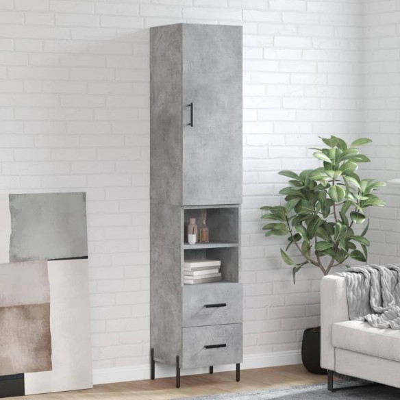 Buffet haut Gris béton 34,5x34x180 cm 