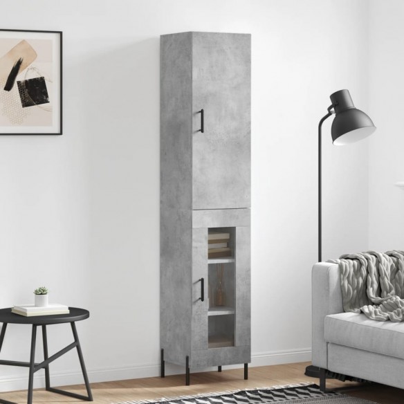 Buffet haut Gris béton 34,5x34x180 cm 