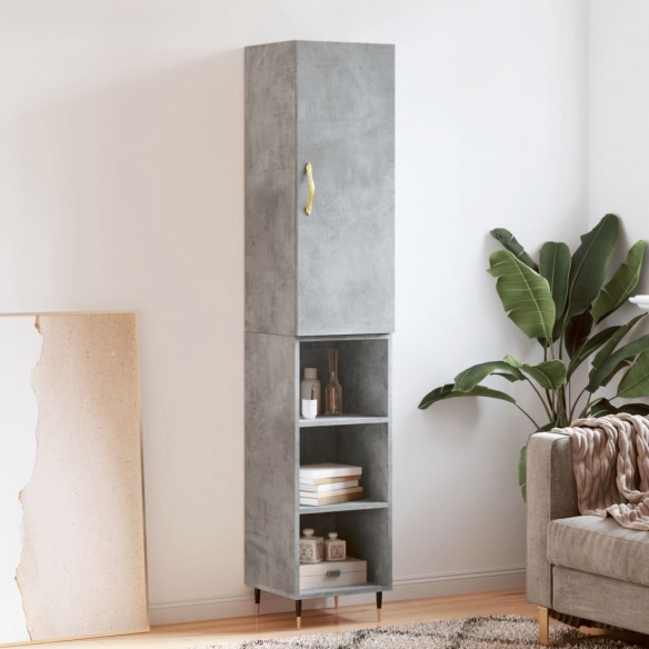Buffet haut Gris béton 34,5x34x180 cm 