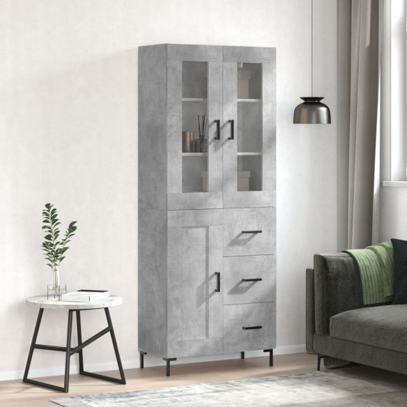 Buffet haut Gris béton 69,5x34x180 cm 