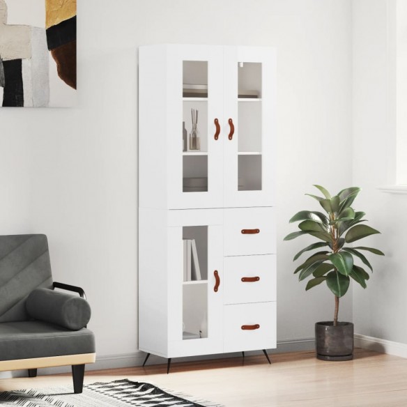 Buffet haut Blanc brillant 69,5x34x180 cm 