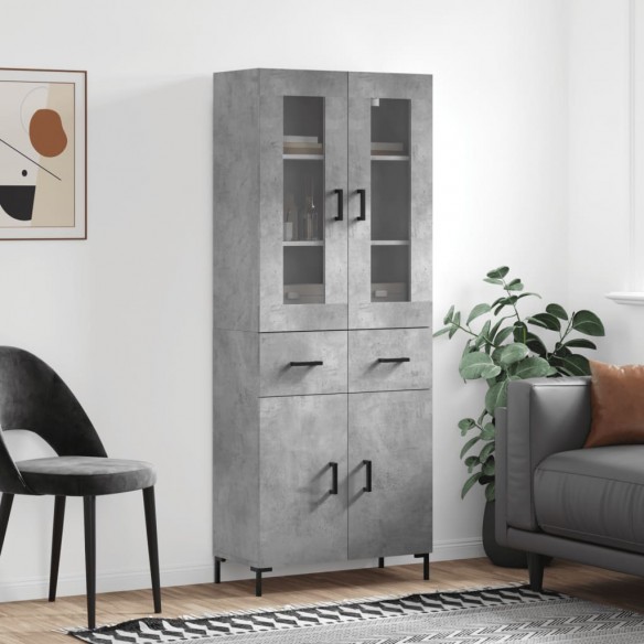 Buffet haut Gris béton 69,5x34x180 cm 