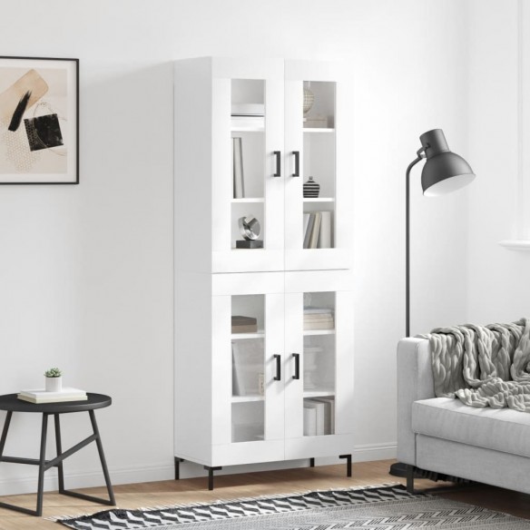 Buffet haut Blanc brillant 69,5x34x180 cm 