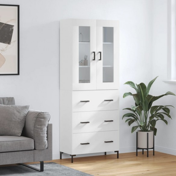 Buffet haut Blanc brillant 69,5x34x180 cm 