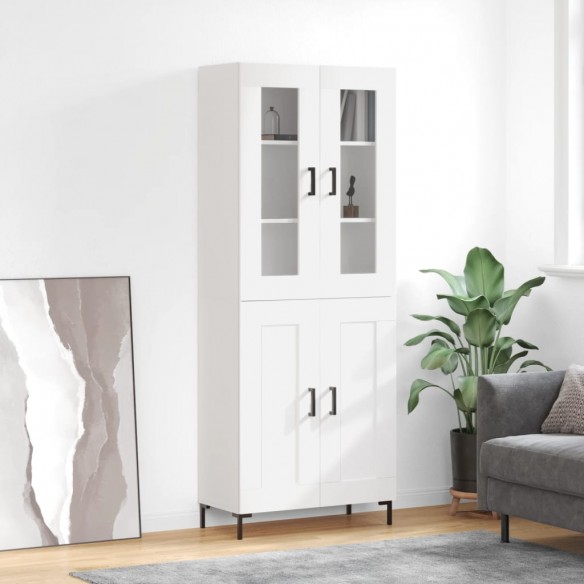 Buffet haut Blanc brillant 69,5x34x180 cm 