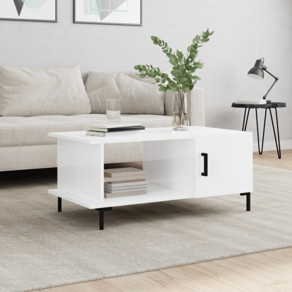 Table basse Blanc brillant 90x50x40 cm 