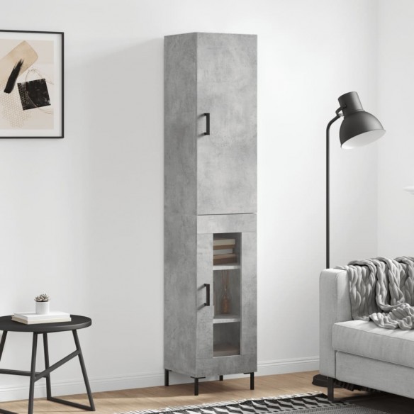Buffet haut Gris béton 34,5x34x180 cm 