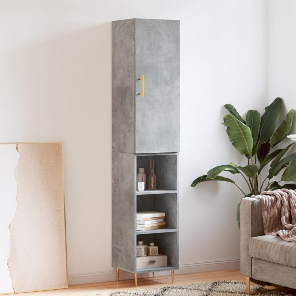 Buffet haut Gris béton 34,5x34x180 cm 
